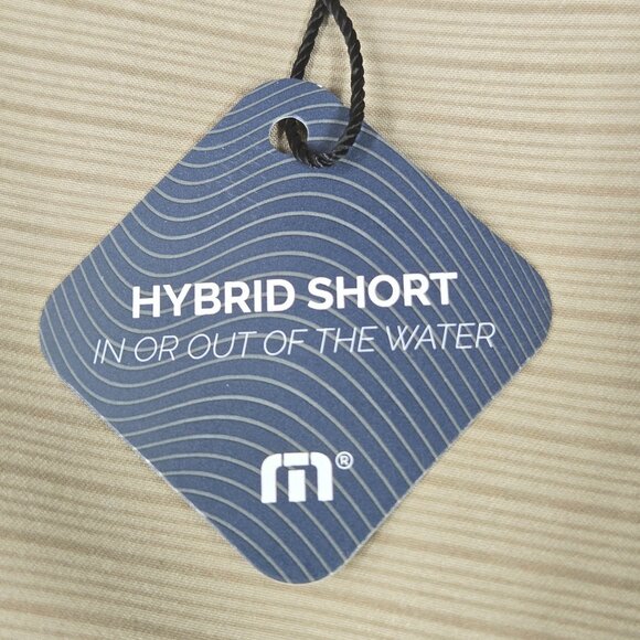 NWT TravisMathew LORETO HYBRID POLY/SPAN KHAKI STRIPE 4 WAY STRETCH SHORTS 40 - Picture 11 of 13